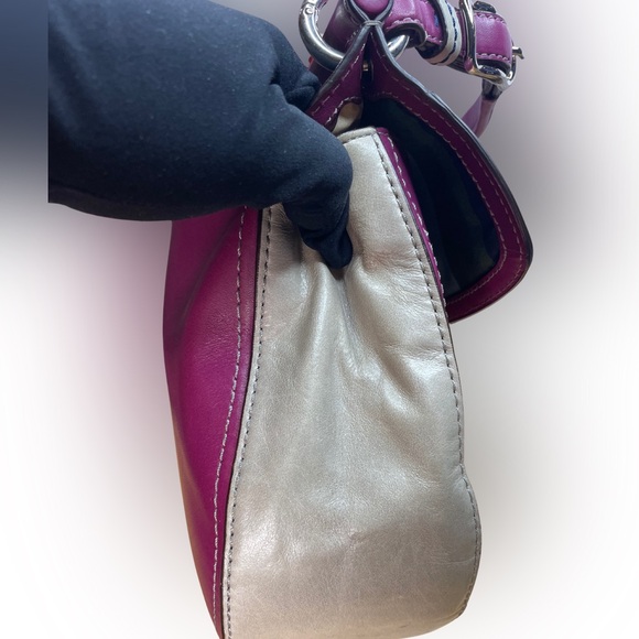 Coach Legacy Wills Purple Grey Leather two way Crossbody Bag - Picture 4 of 9